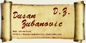 Dušan Zubanović vizit kartica